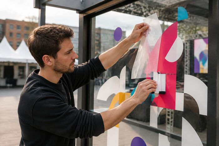 Lettrage adhésif vitrine, impression ReflexPrinting