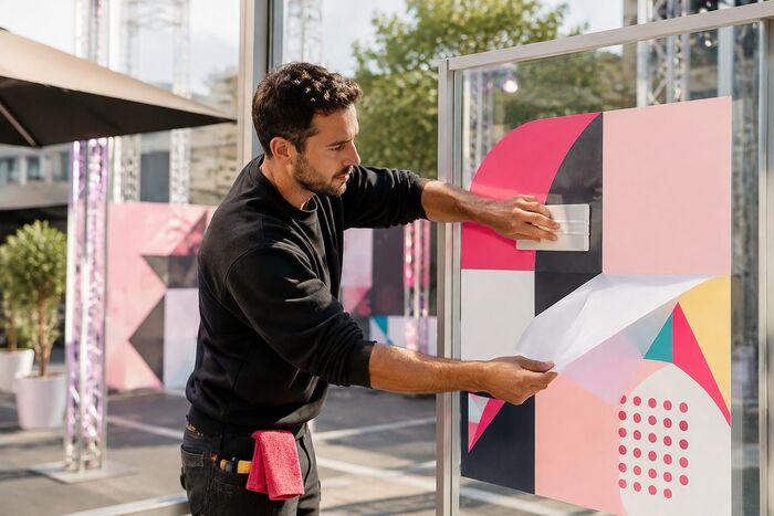 Adhésif vitrophanie pour vitrine, impression ReflexPrinting