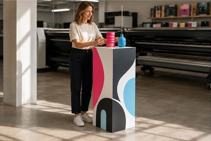 Podium en carton, impression ReflexPrinting