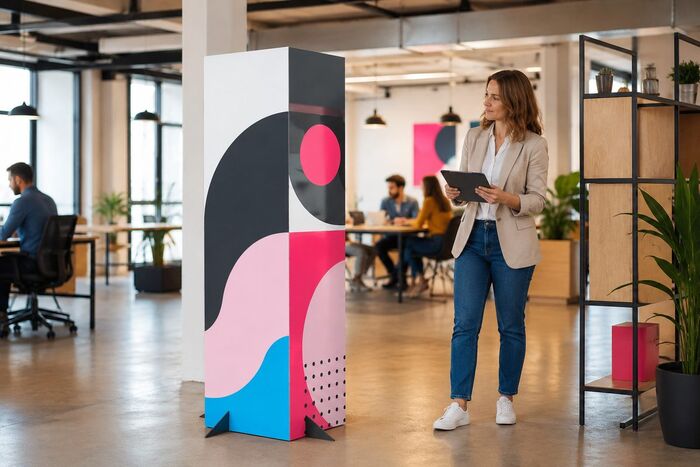 Totem carré, impression ReflexPrinting