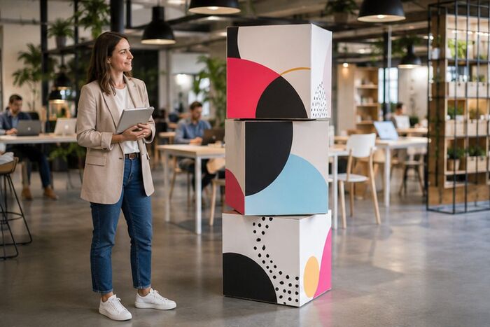 Totem cubes de sol, impression ReflexPrinting