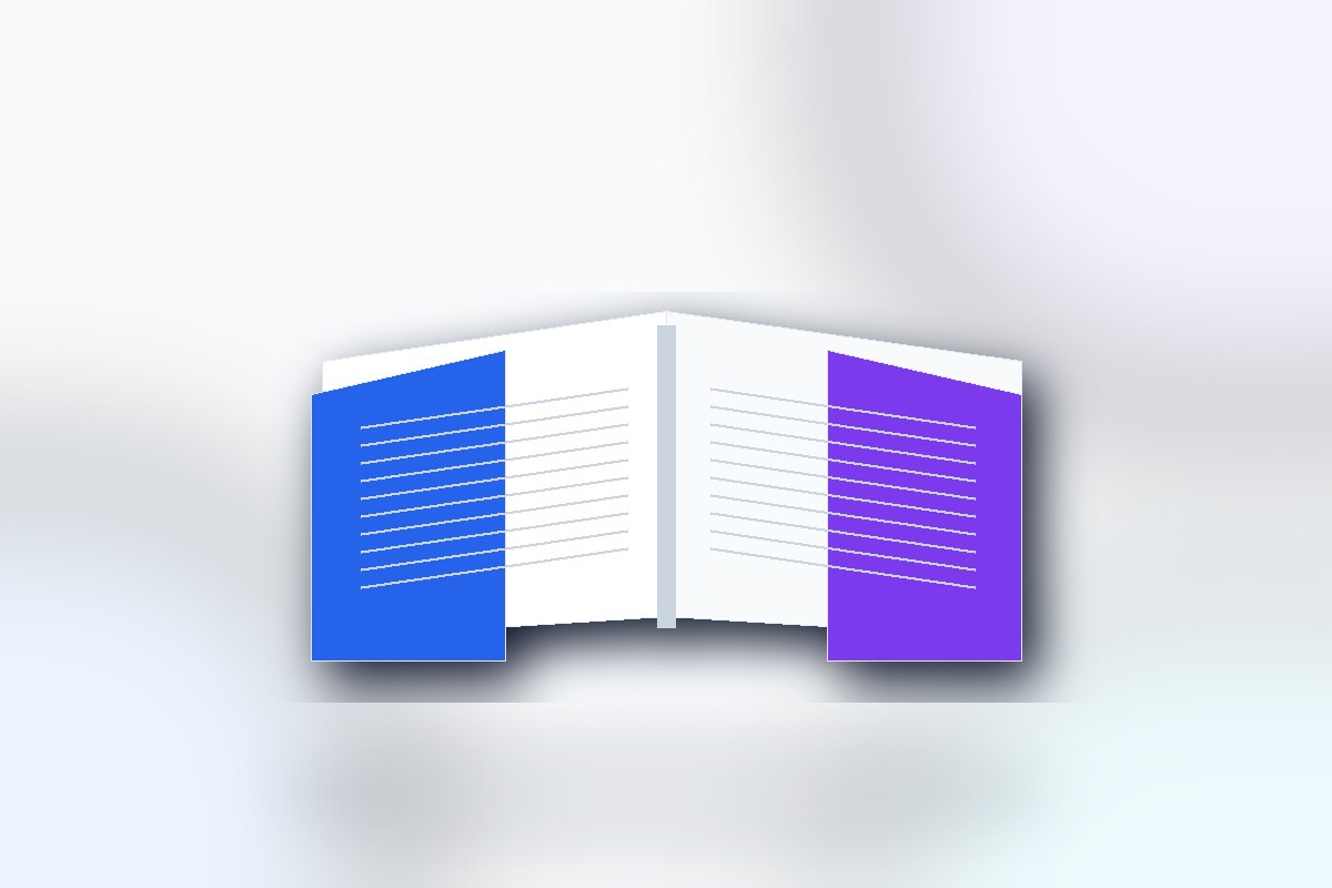 Visuel produit ReflexPrinting : Dos carré collé, catégorie Brochures et reliures, style premium bleu violet.