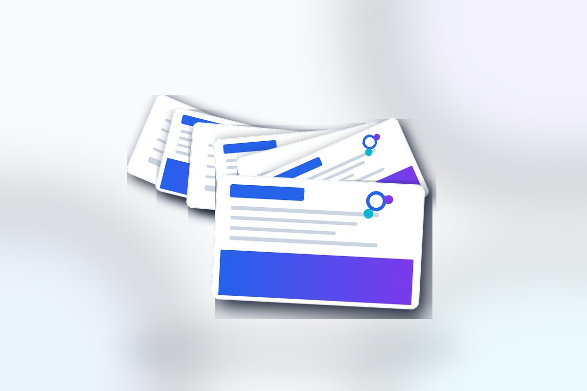Visuel produit ReflexPrinting : Impression recto-verso, catégorie Sélection de cartes de visite, style premium bleu violet.