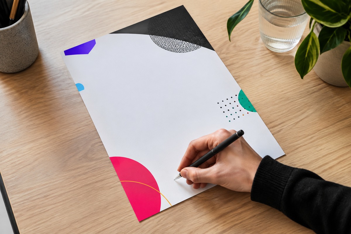 Papier à en-tête A4 imprimé en quadrichromie