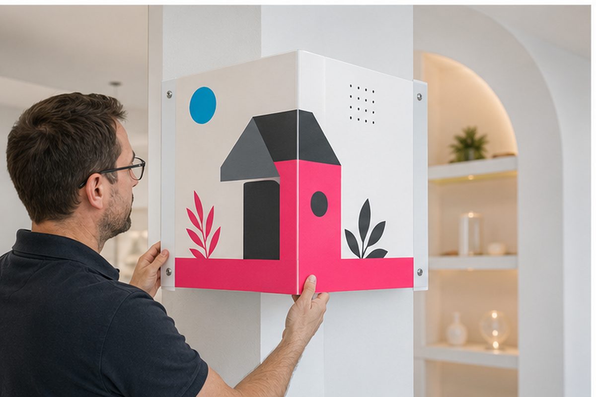 Panneau immobilier V à rabats imprimé par ReflexPrinting