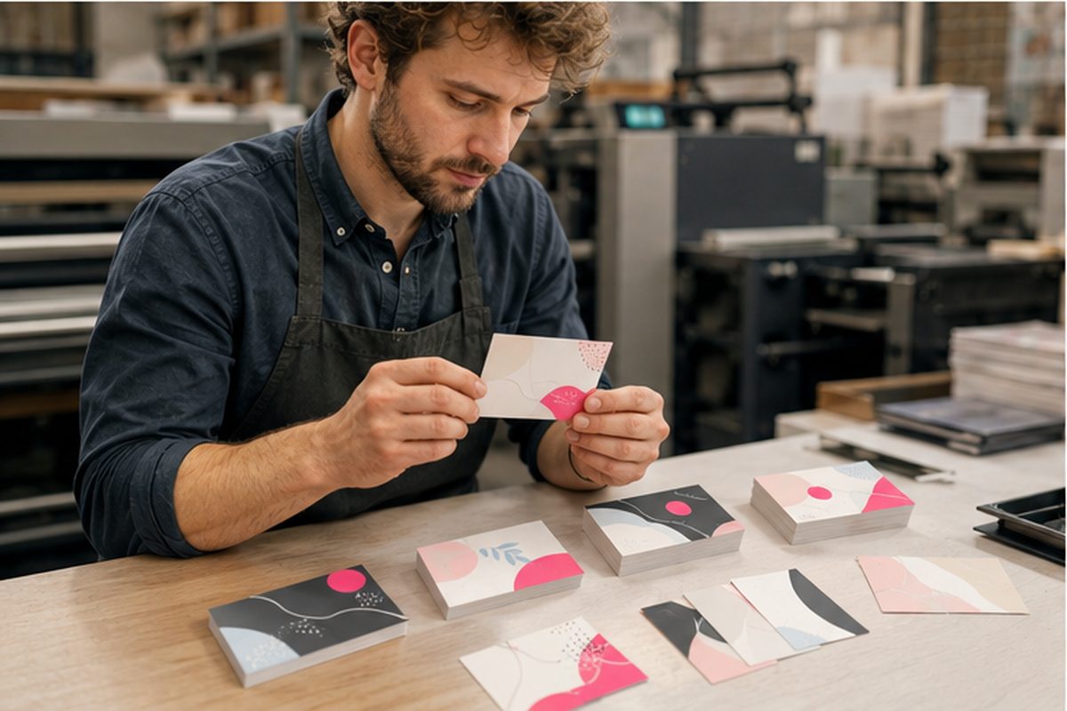 Cartes de visite premium présentées en éventail