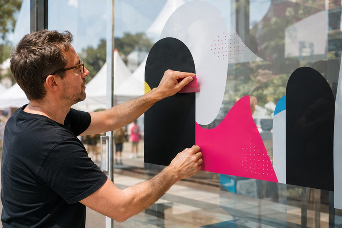 Lettrage adhésif vitrine personnalisé imprimé par ReflexPrinting